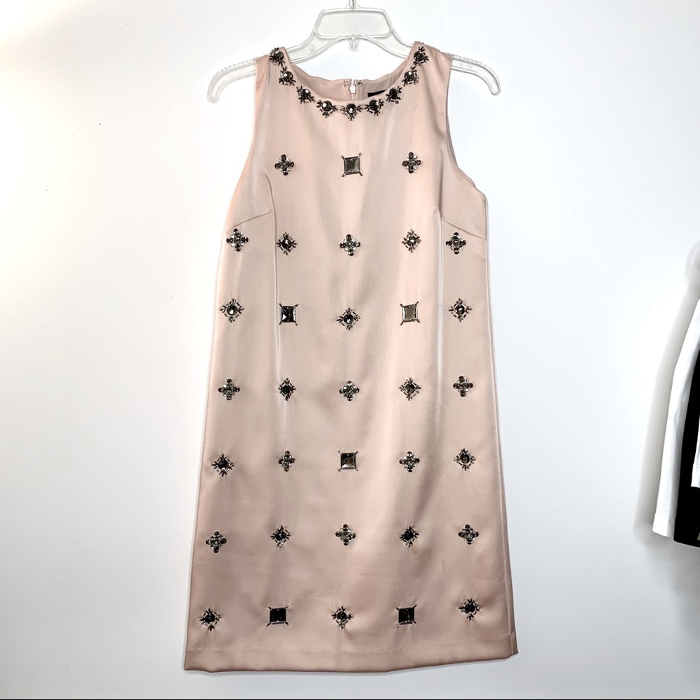Blush Ann Taylor Dress with jeweled accents